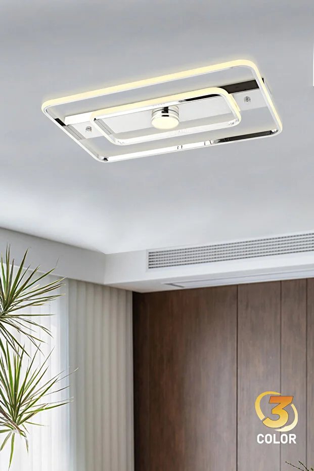 MİNA 60 LIK LED AVİZE 3 RENK IŞIK MOD MODERN DEKORATİF AYDINLATMA